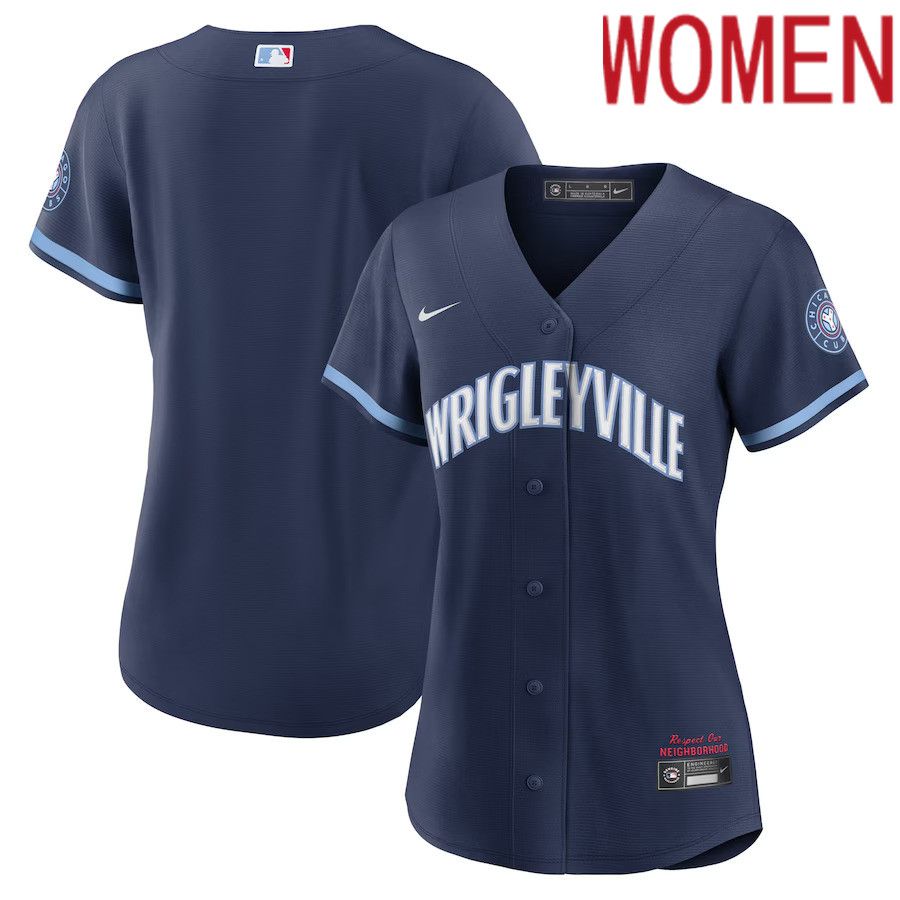 Women Chicago Cubs Nike Navy City Connect Replica MLB Jersey